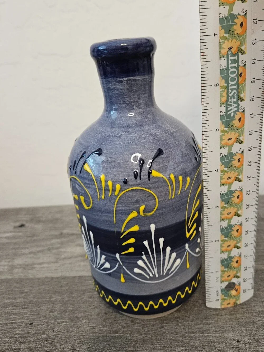 Vintage Hand Painted Hnos Pedraza Ceramic Art Pottery Vase Spain 7.5